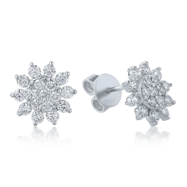 Cercei din aur alb cu diamante de 1.02ct