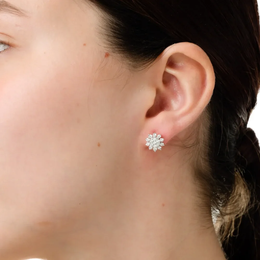 Cercei din aur alb cu diamante de 1.02ct - imagine 3