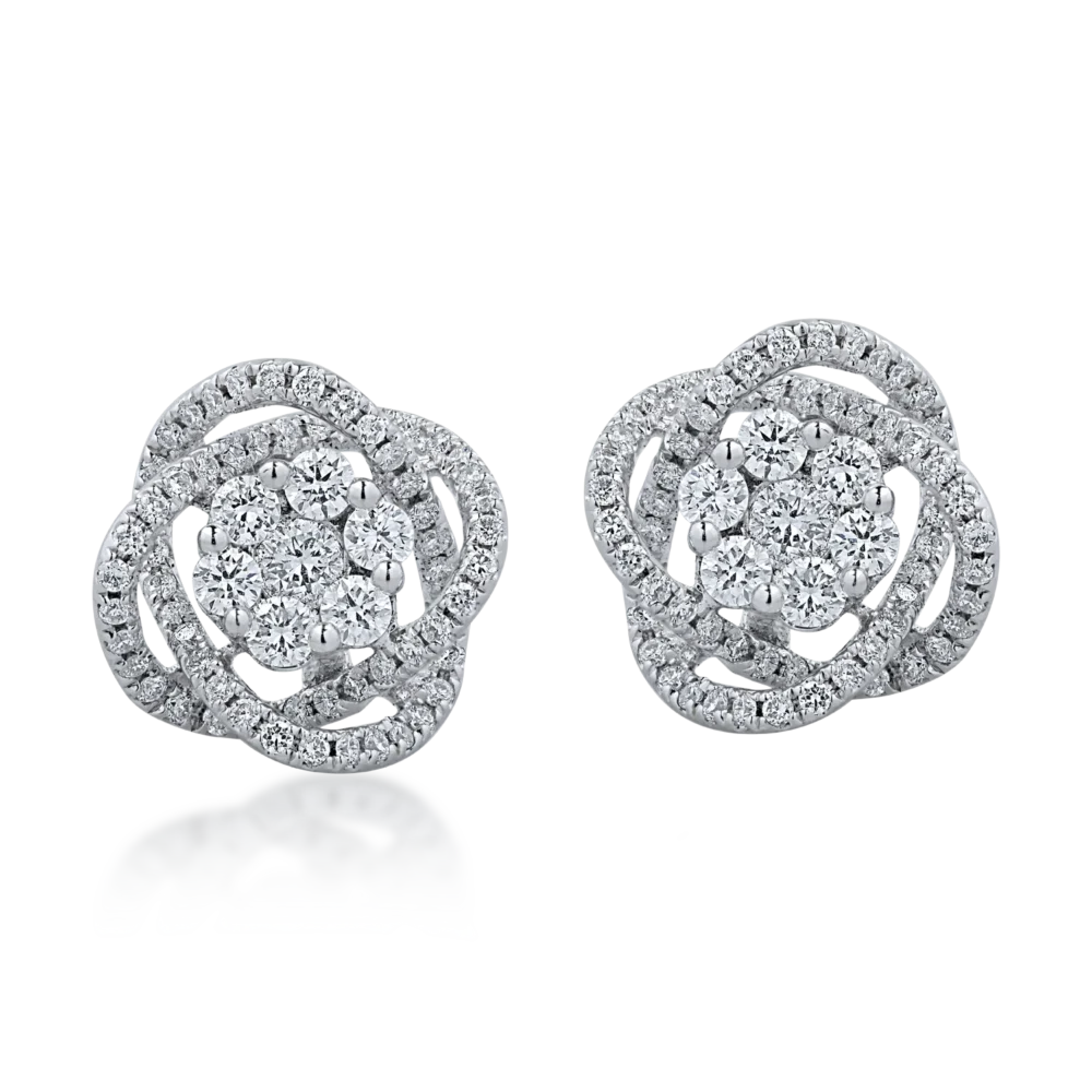 Cercei din aur alb cu diamante de 1.036ct - imagine 2
