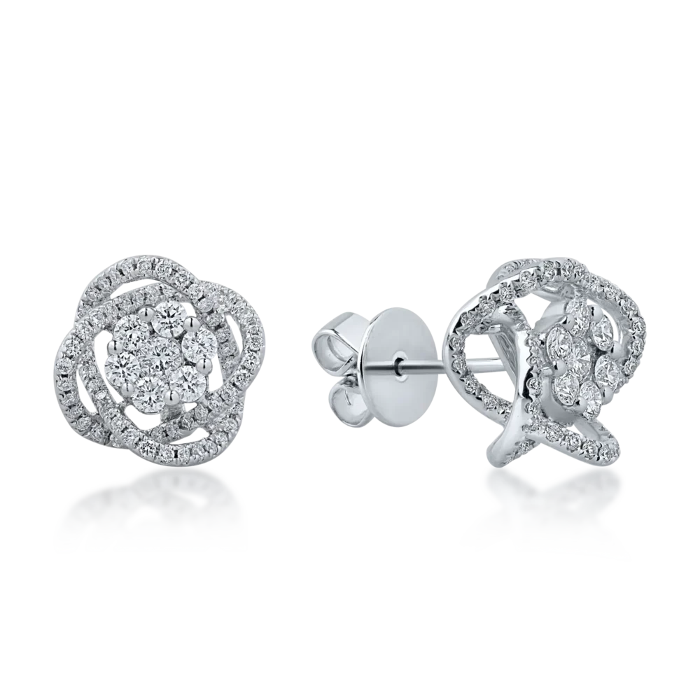 Cercei din aur alb cu diamante de 1.036ct