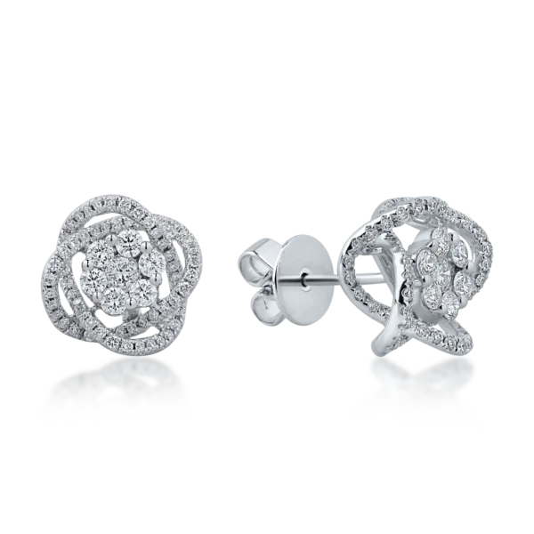 Cercei din aur alb cu diamante de 1.036ct