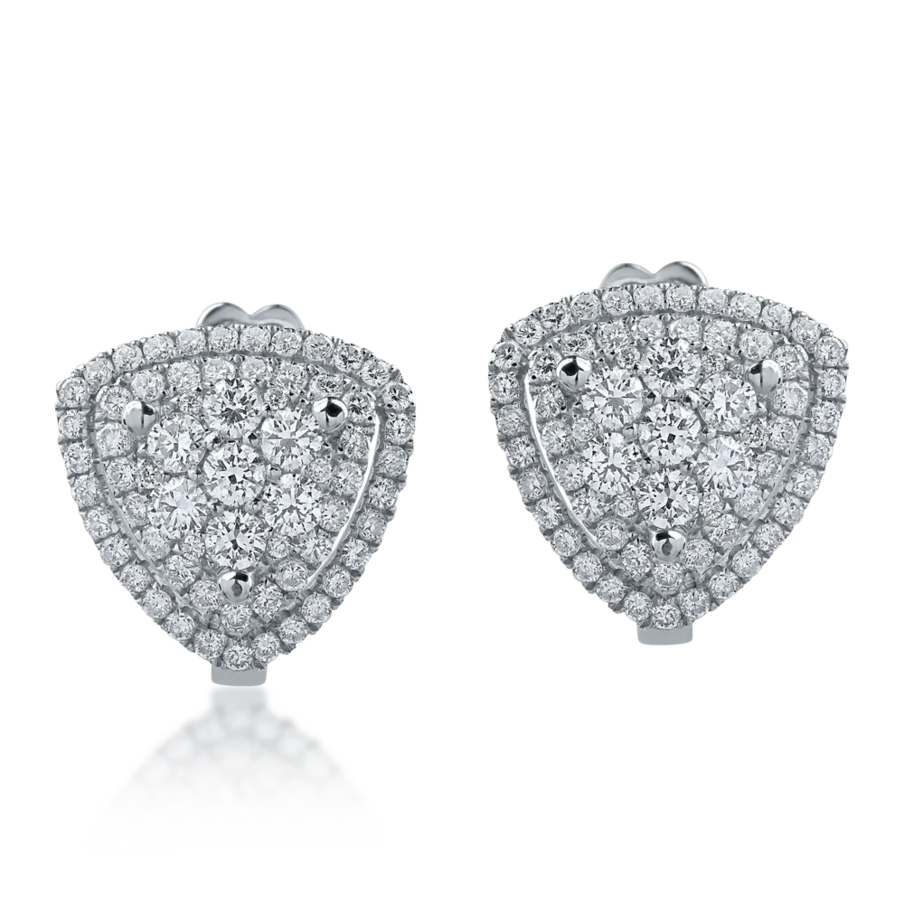 Cercei din aur alb cu diamante de 1.05ct - imagine 2