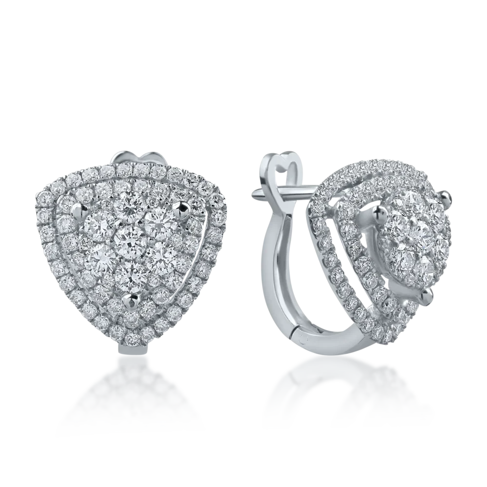 Cercei din aur alb cu diamante de 1.05ct