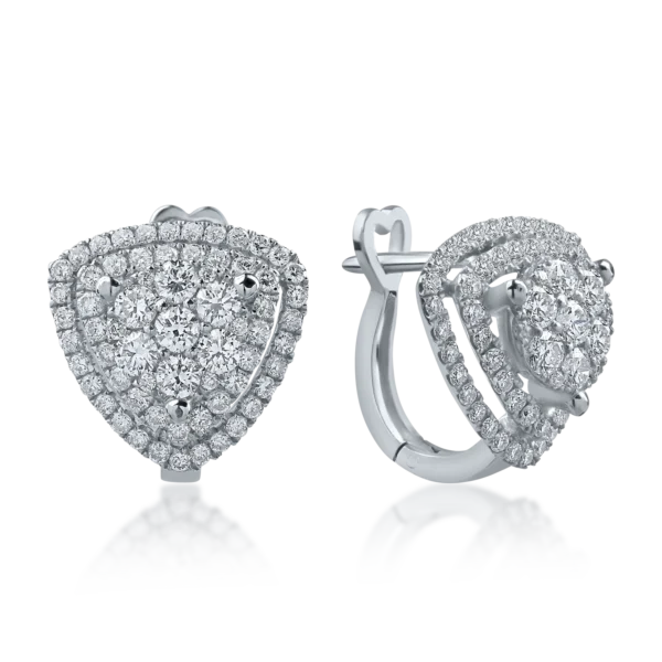 Cercei din aur alb cu diamante de 1.05ct