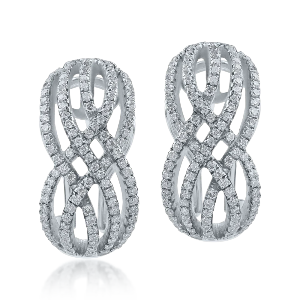 Cercei din aur alb cu diamante de 1.05ct - imagine 2