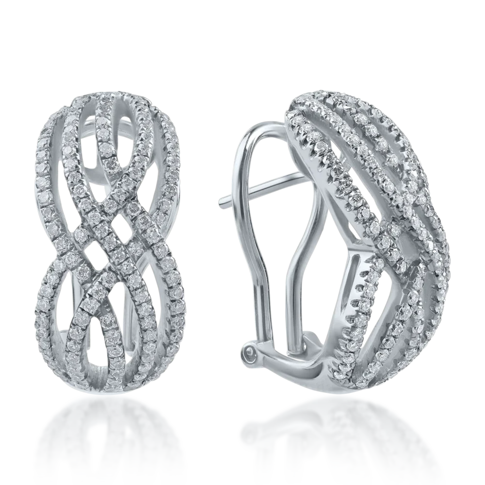 Cercei din aur alb cu diamante de 1.05ct