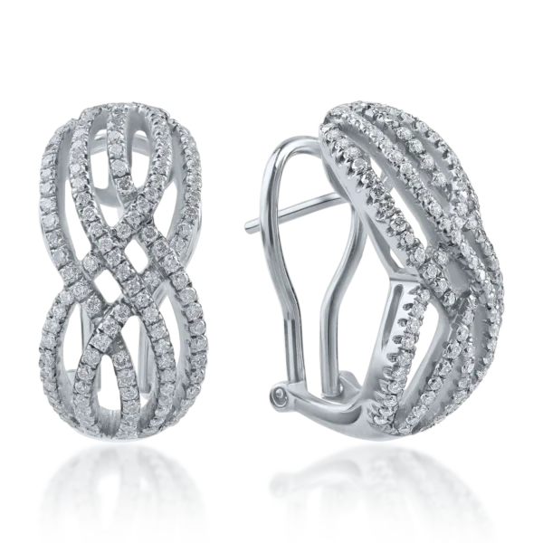 Cercei din aur alb cu diamante de 1.05ct