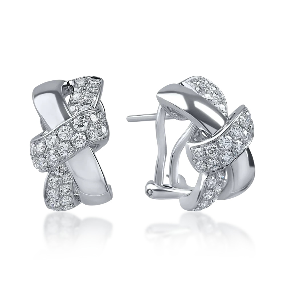 Cercei din aur alb cu diamante de 1.05ct