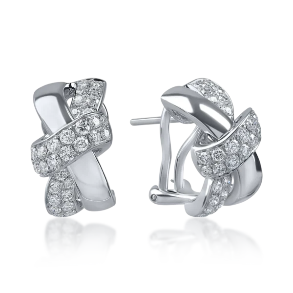 Cercei din aur alb cu diamante de 1.05ct