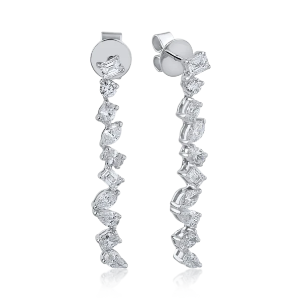 Cercei din aur alb cu diamante de 1.06ct