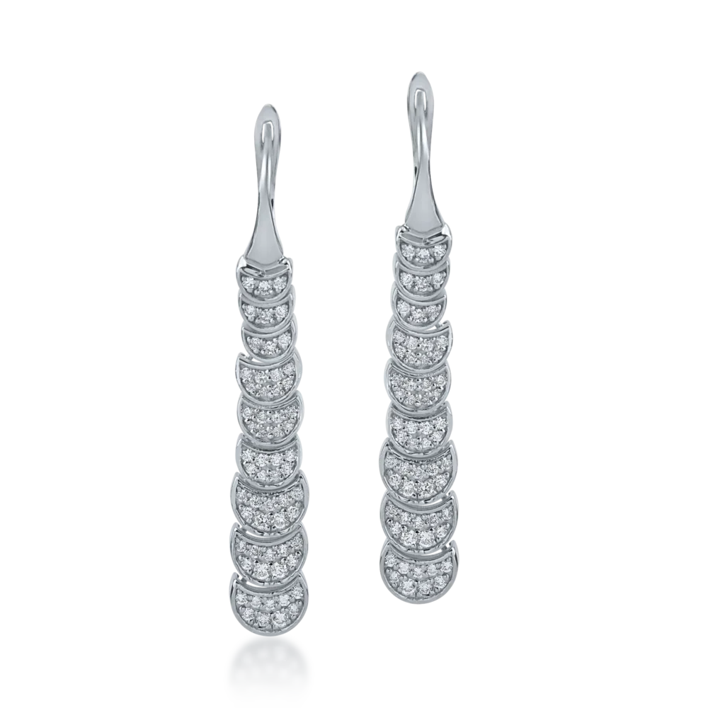 Cercei din aur alb cu diamante de 1.06ct - imagine 2