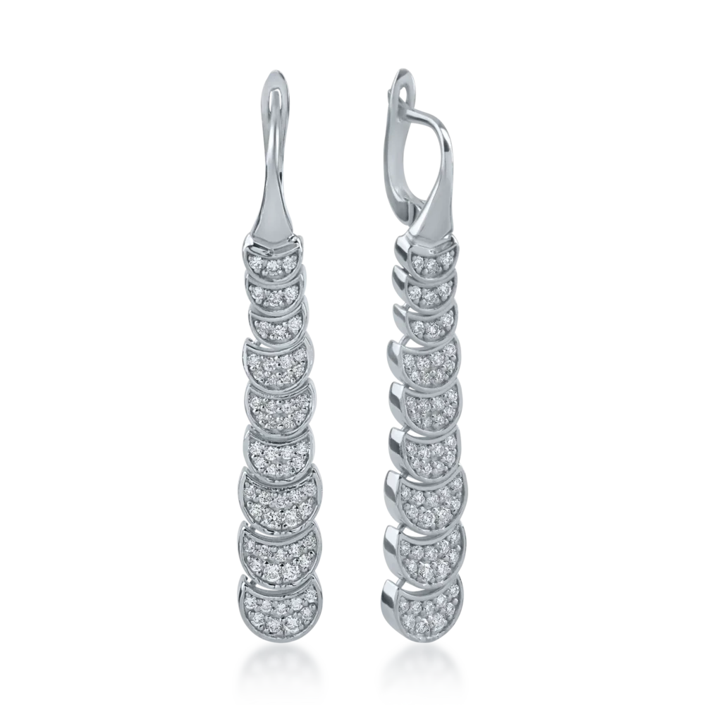 Cercei din aur alb cu diamante de 1.06ct