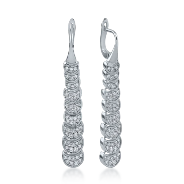 Cercei din aur alb cu diamante de 1.06ct