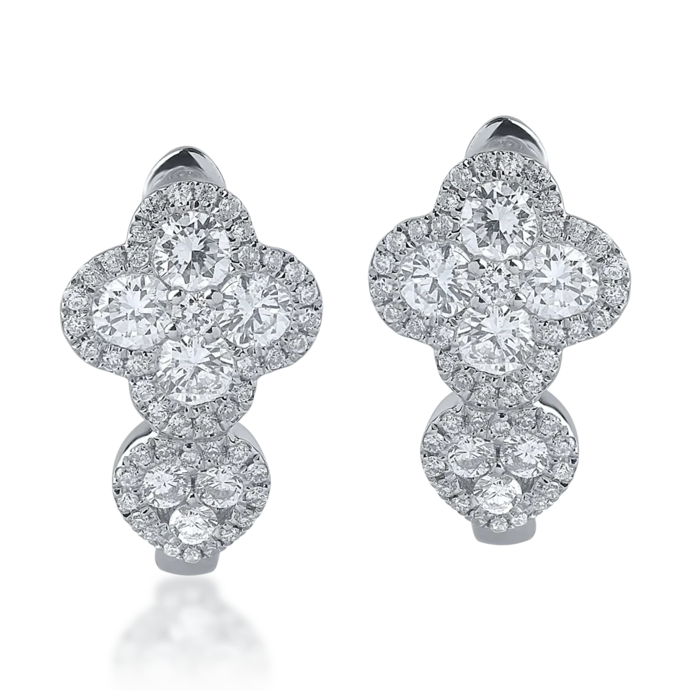 Cercei din aur alb cu diamante de 1.07ct - imagine 2