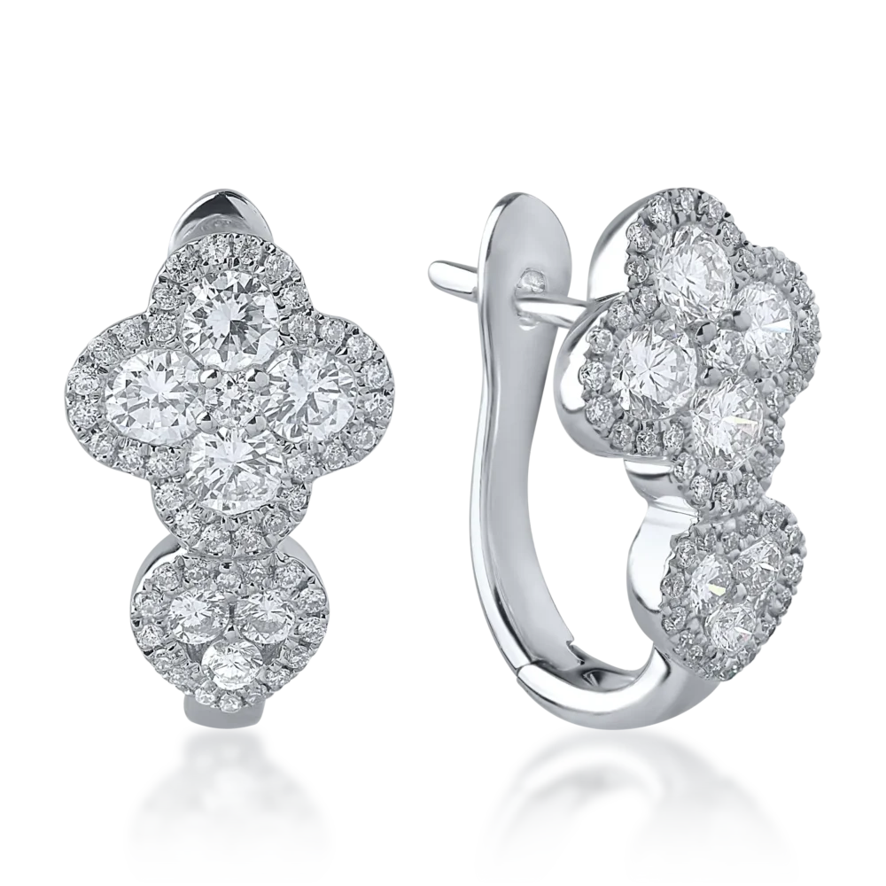 Cercei din aur alb cu diamante de 1.07ct