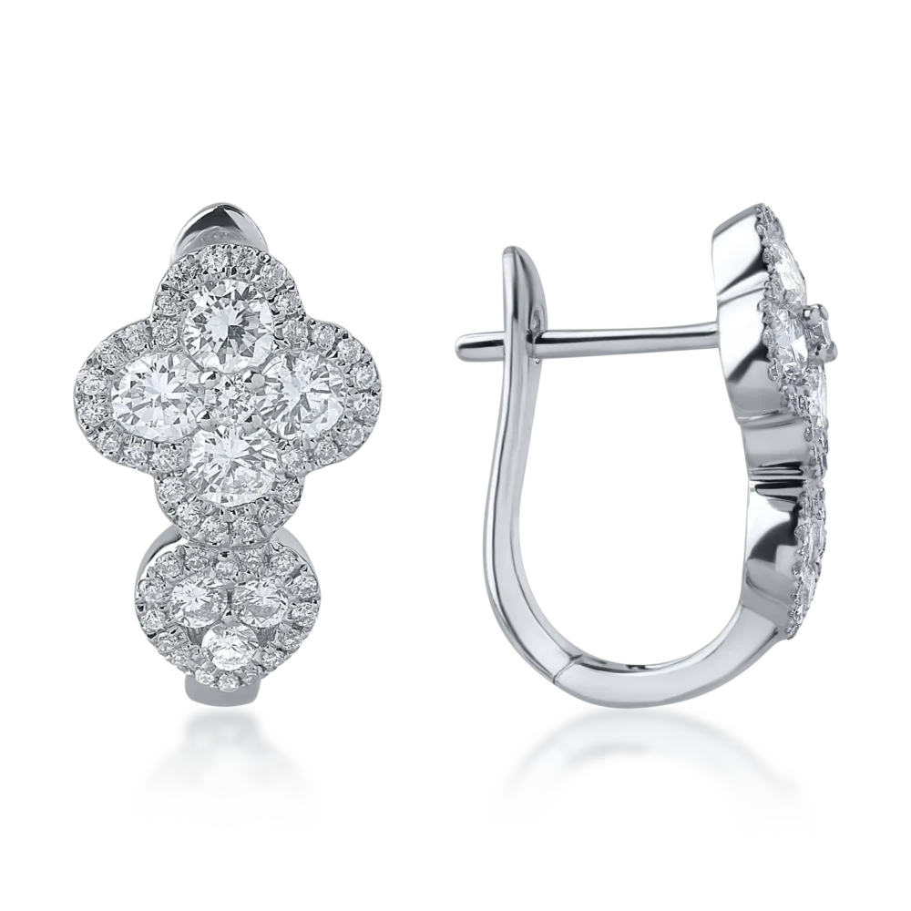 Cercei din aur alb cu diamante de 1.07ct - imagine 3