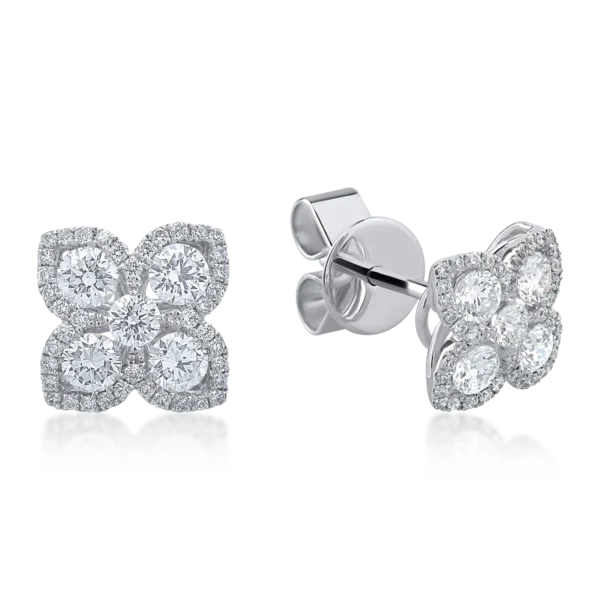 cercei din aur alb cu diamante