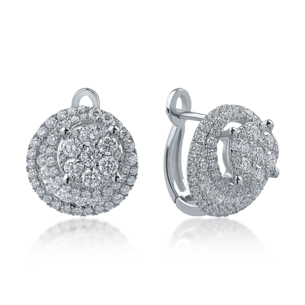 Cercei din aur alb cu diamante de 1.08ct