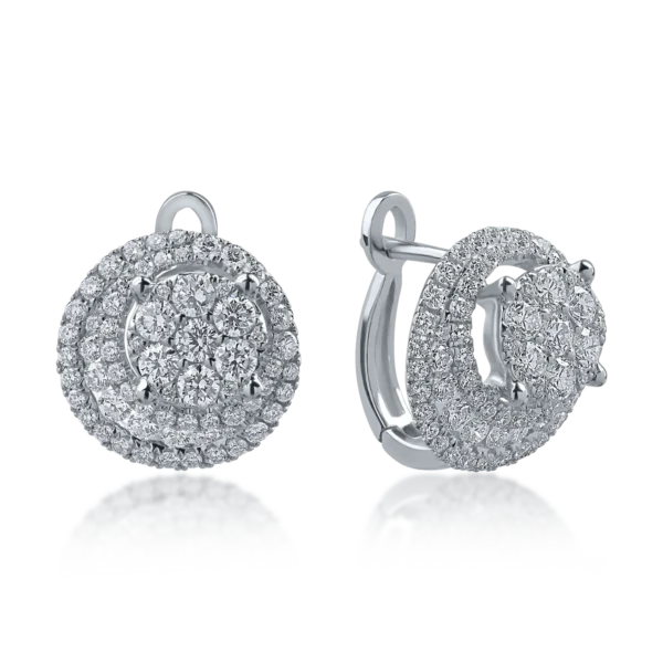 Cercei din aur alb cu diamante de 1.08ct