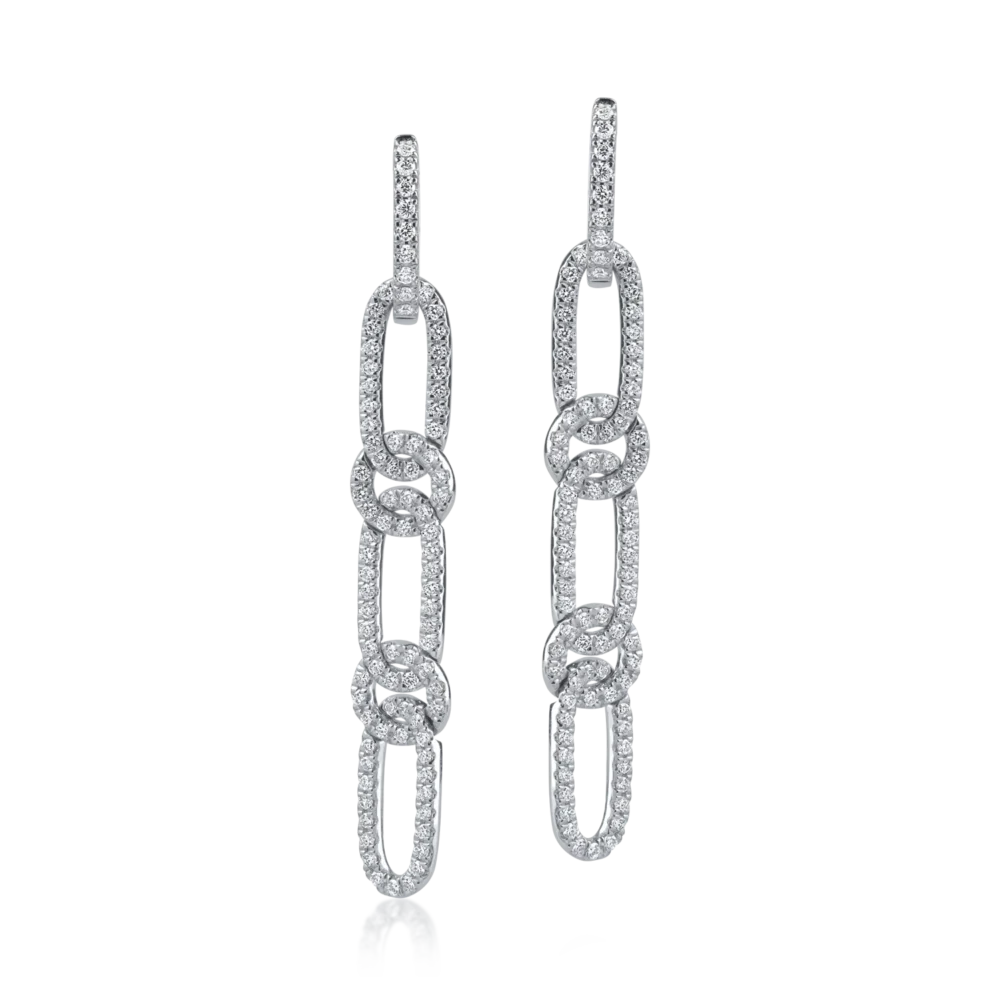 Cercei din aur alb cu diamante de 1.12ct - imagine 2