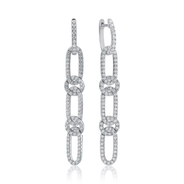 Cercei din aur alb cu diamante de 1.12ct