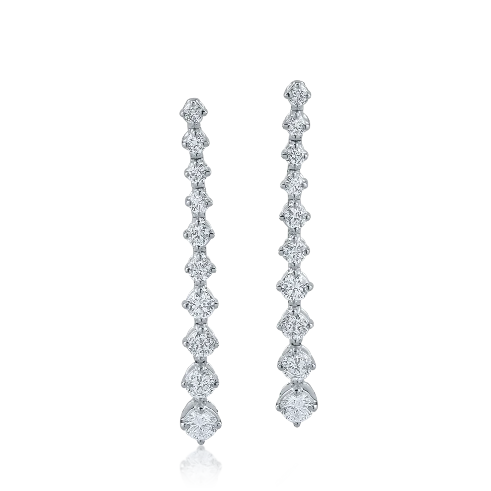 Cercei din aur alb cu diamante de 1.14 ct - imagine 2