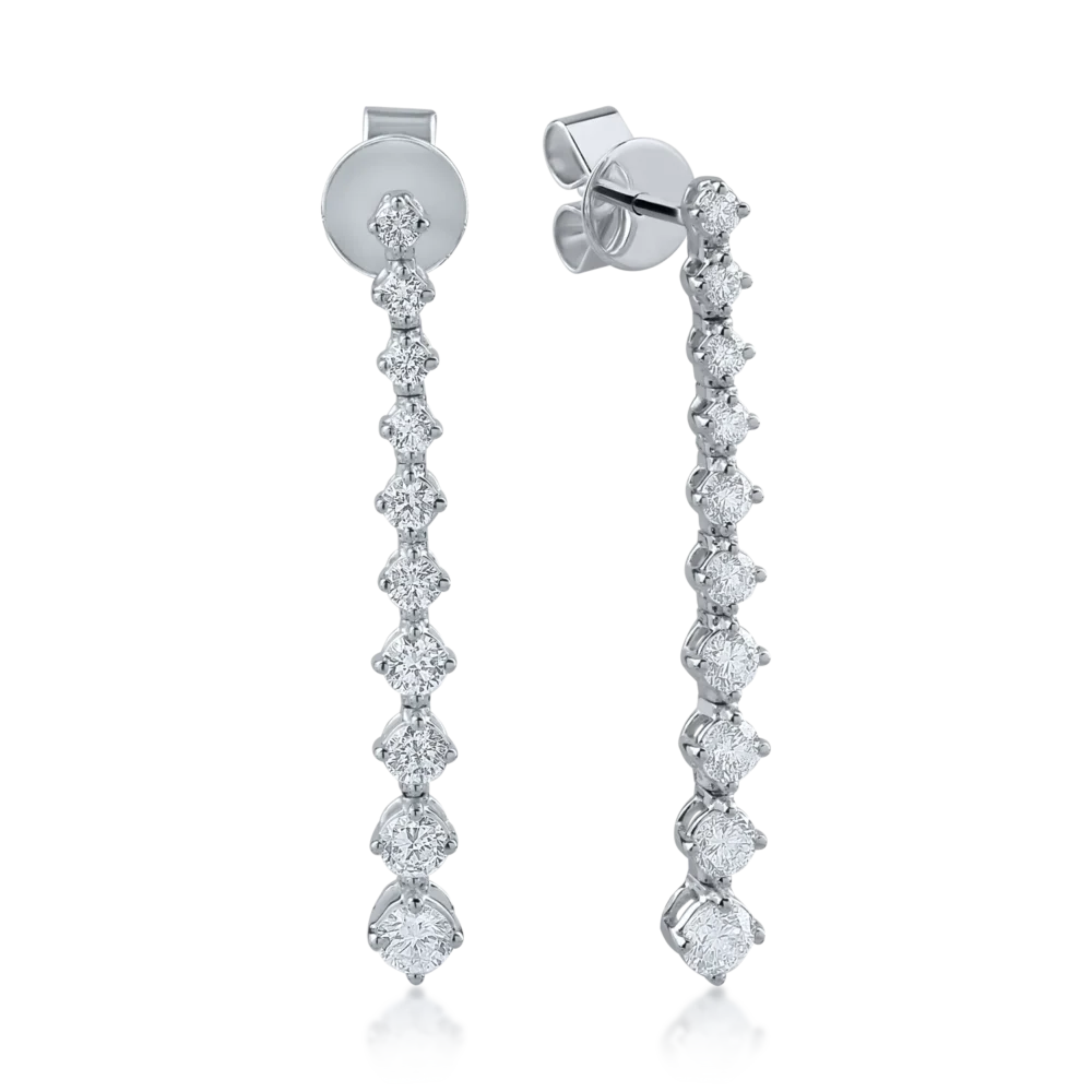 Cercei din aur alb cu diamante de 1.14 ct