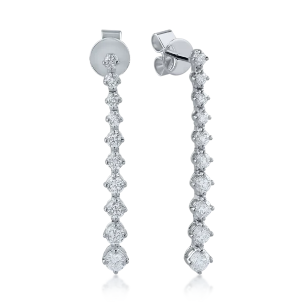 Cercei din aur alb cu diamante de 1.14 ct