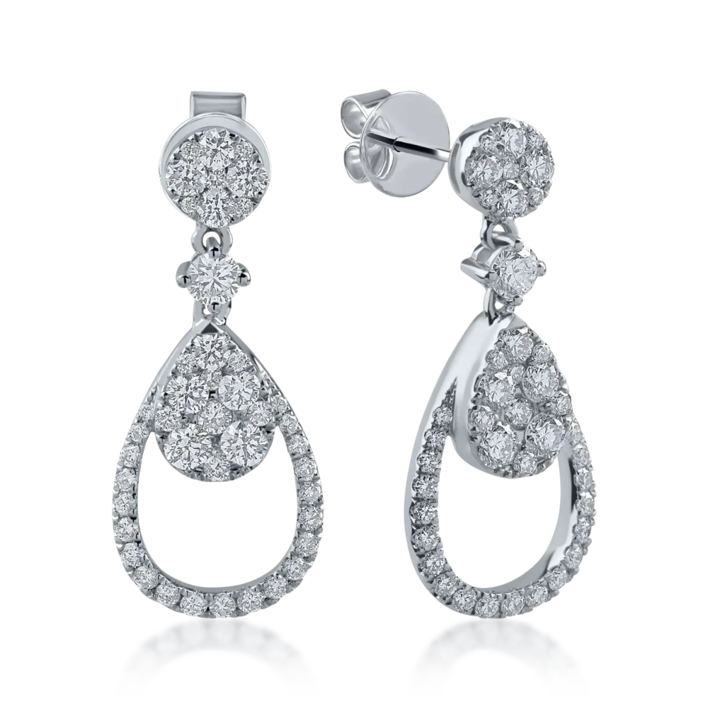 Cercei din aur alb cu diamante de 1.142ct