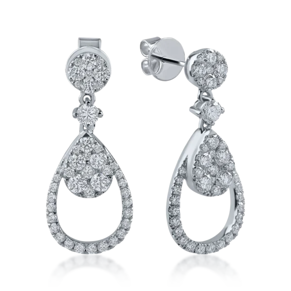 Cercei din aur alb cu diamante de 1.142ct