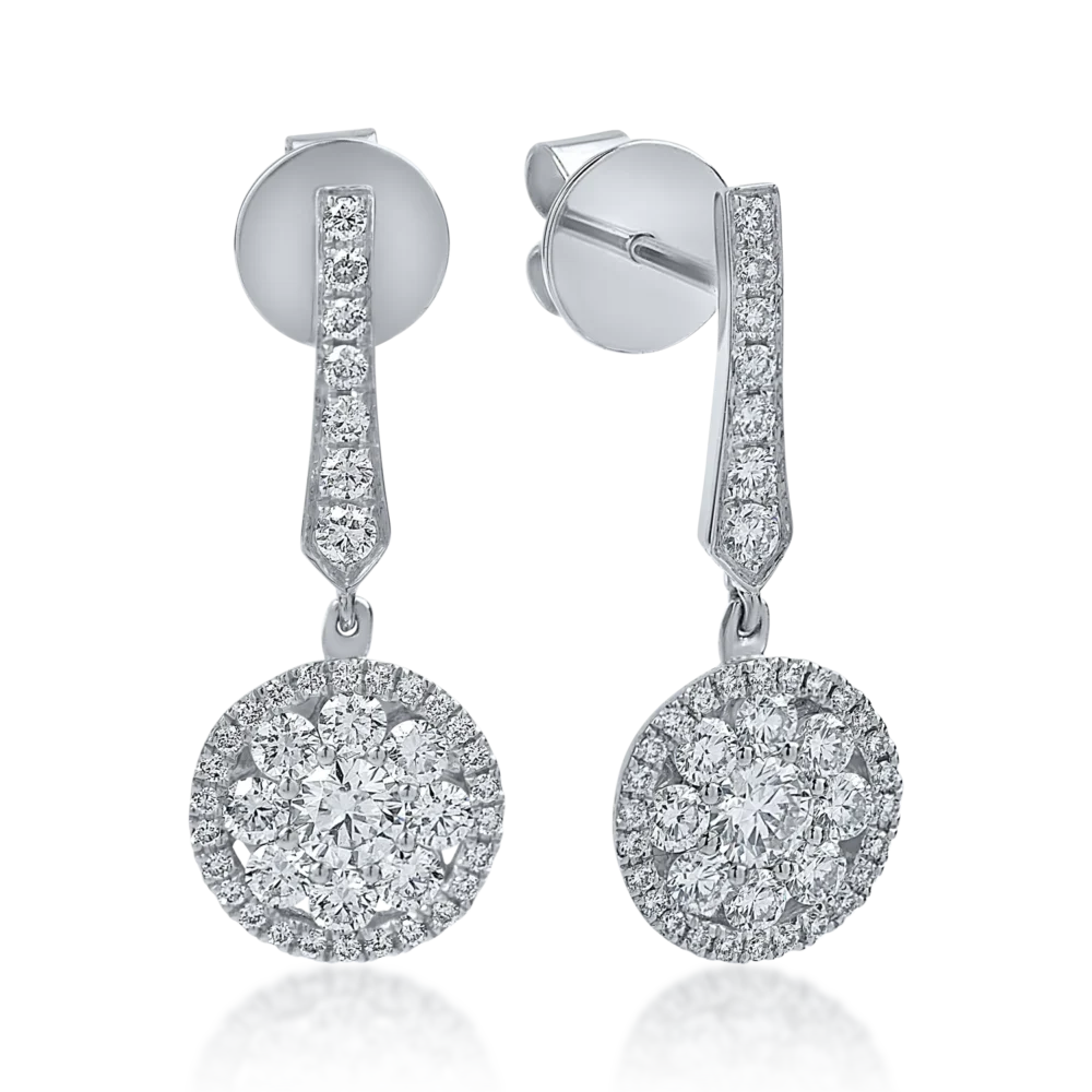 Cercei din aur alb cu diamante de 1.15ct