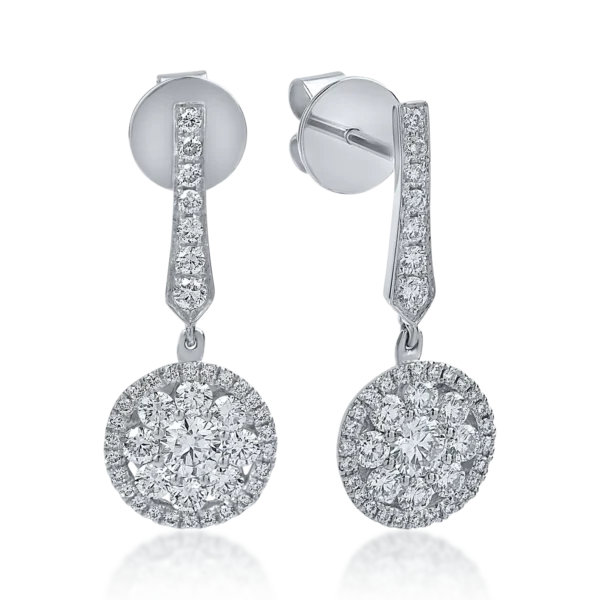 Cercei din aur alb cu diamante de 1.15ct