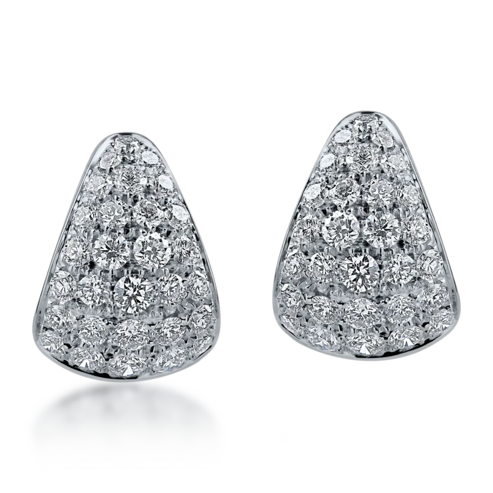 Cercei din aur alb cu diamante de 1.15ct - imagine 2