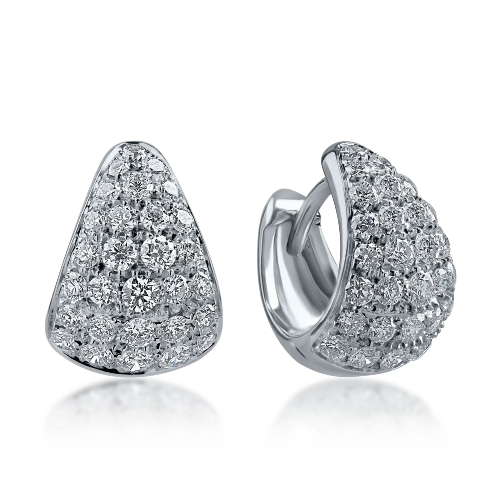 Cercei din aur alb cu diamante de 1.15ct