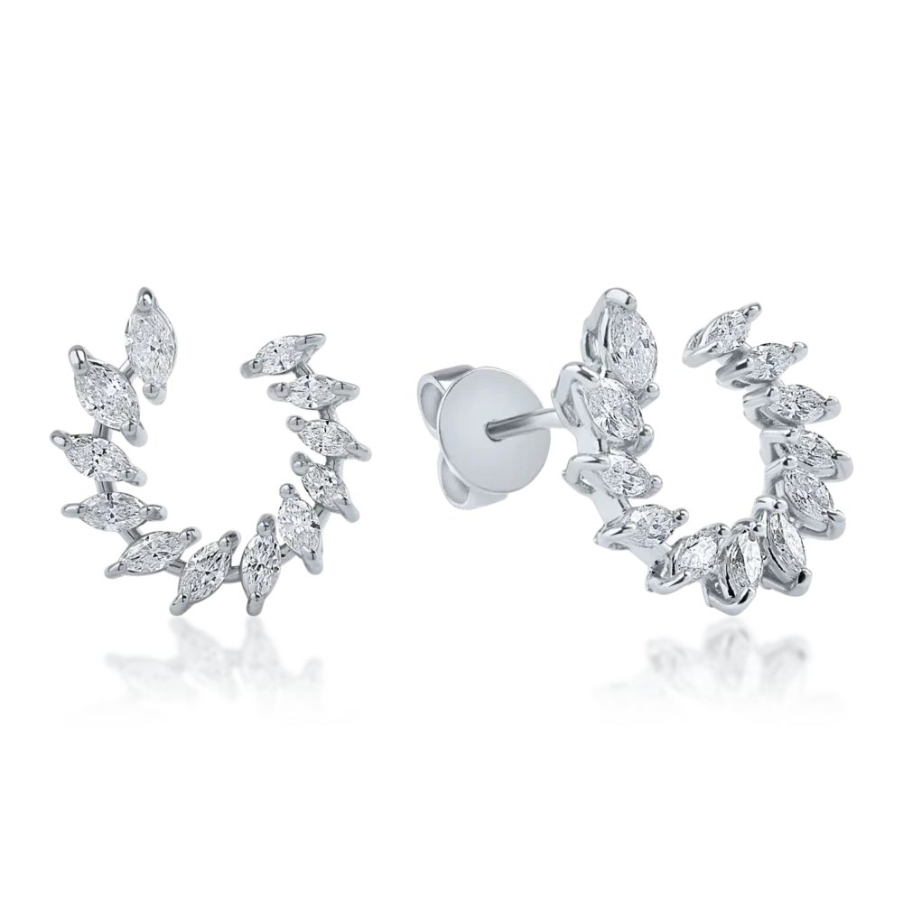 Cercei din aur alb cu diamante pear de 1.17ct