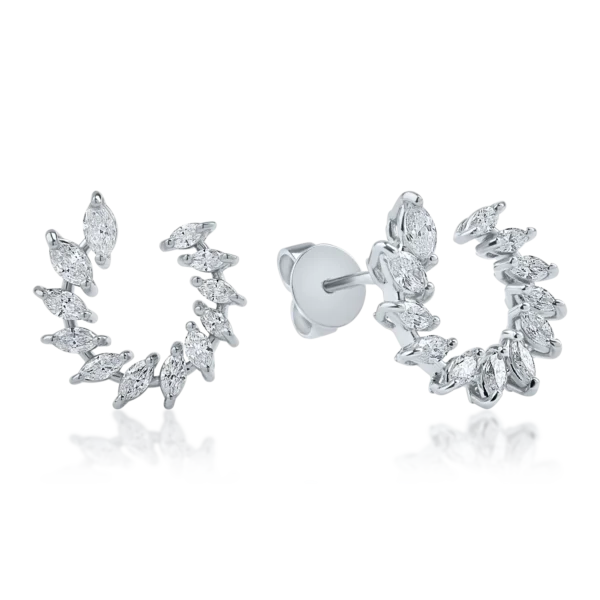 Cercei din aur alb cu diamante pear de 1.17ct