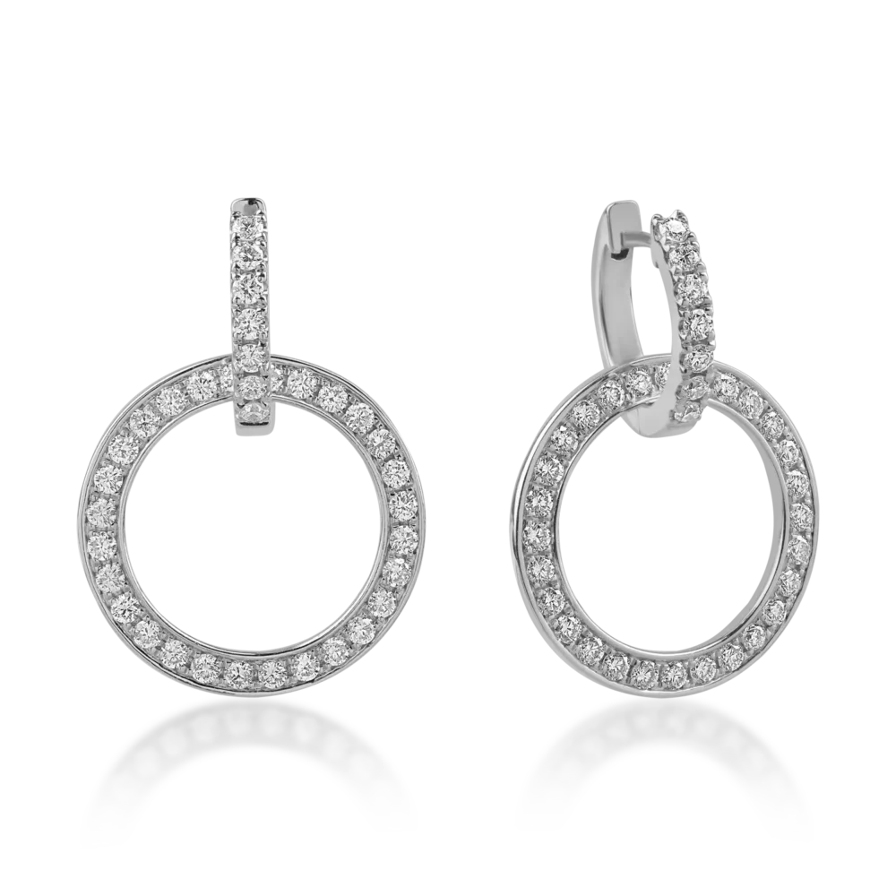 Cercei din aur alb cu diamante de 1.17ct