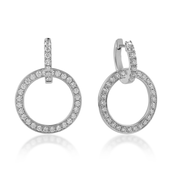 Cercei din aur alb cu diamante de 1.17ct