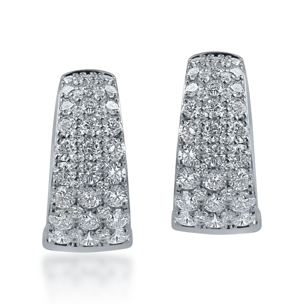 Cercei din aur alb cu diamante de 1.19ct - imagine 2