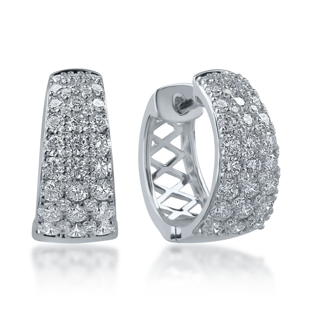 Cercei din aur alb cu diamante de 1.19ct