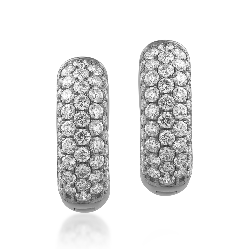 Cercei din aur alb cu diamante de 1.1ct - imagine 2