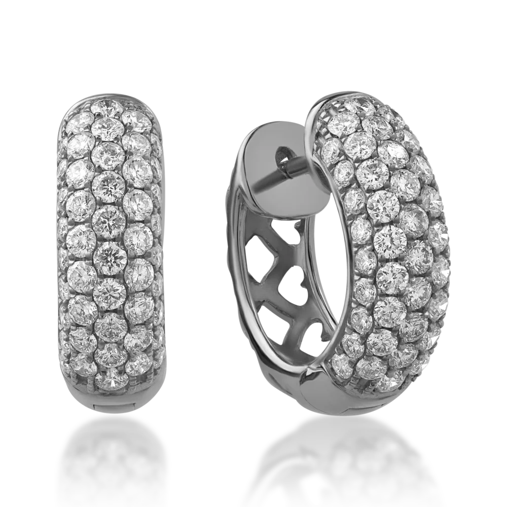 Cercei din aur alb cu diamante de 1.1ct