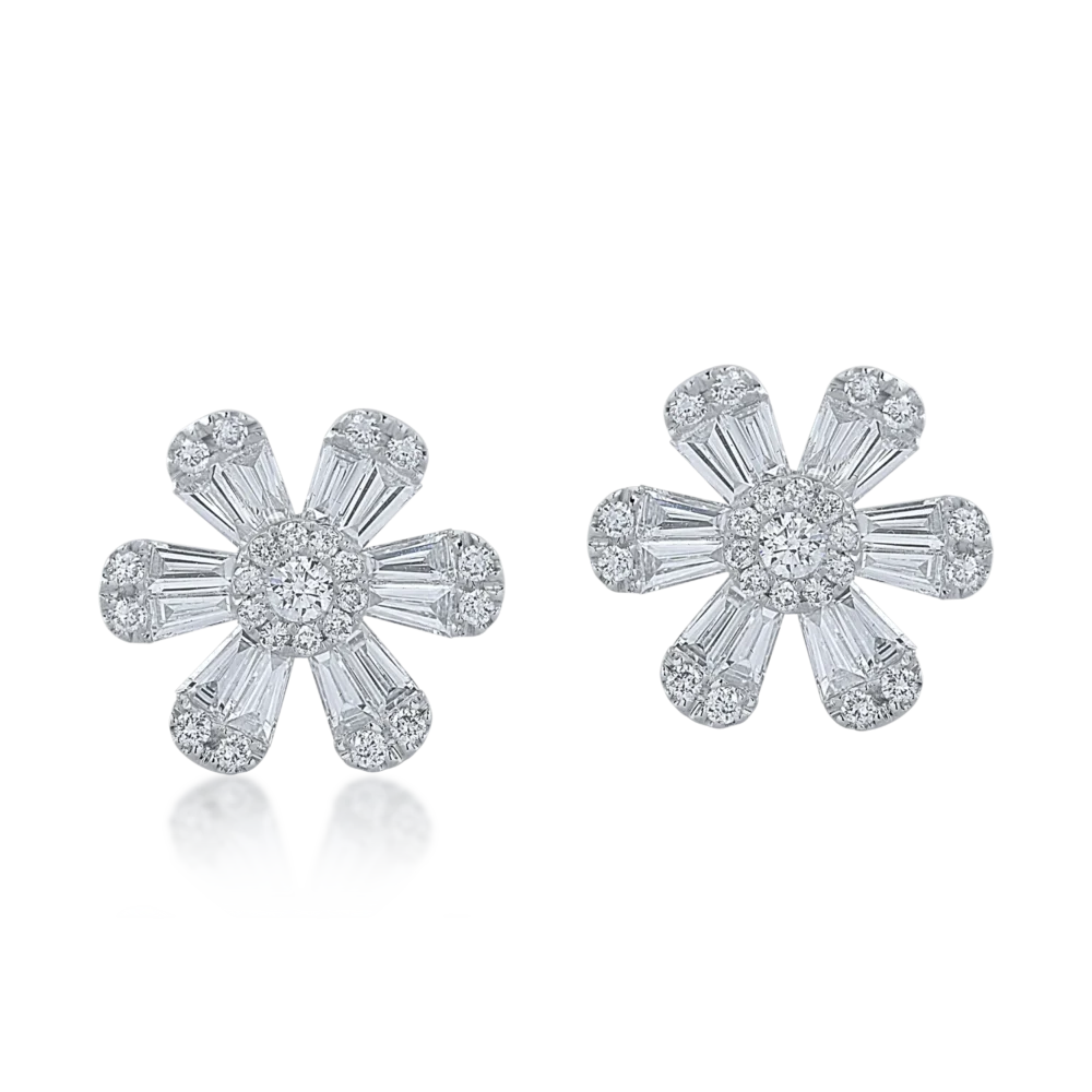 Cercei din aur alb cu diamante de 1.21ct - imagine 2