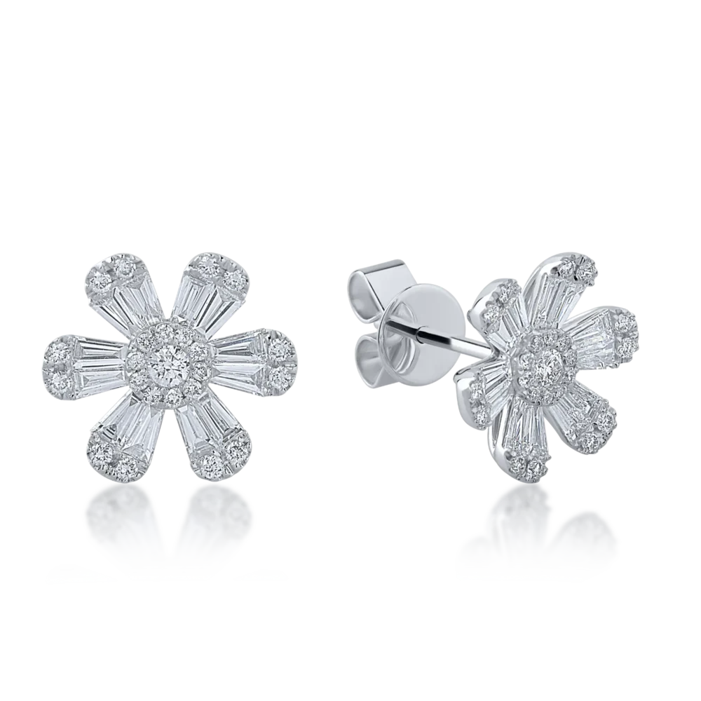 Cercei din aur alb cu diamante de 1.21ct