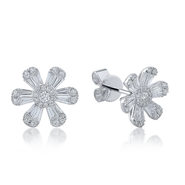 Cercei din aur alb cu diamante de 1.21ct