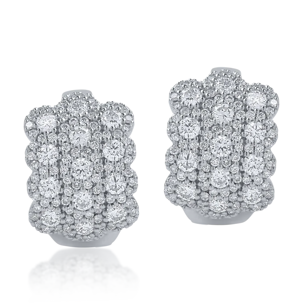 Cercei din aur alb cu diamante de 1.21ct - imagine 2