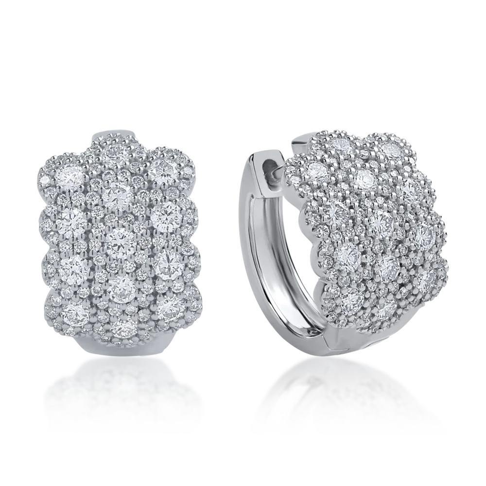 Cercei din aur alb cu diamante de 1.21ct