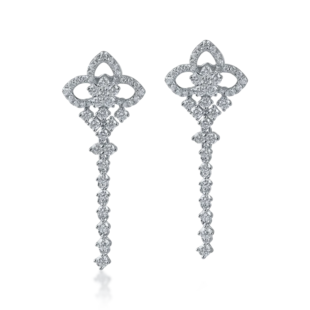 Cercei din aur alb cu diamante de 1.242ct - imagine 2
