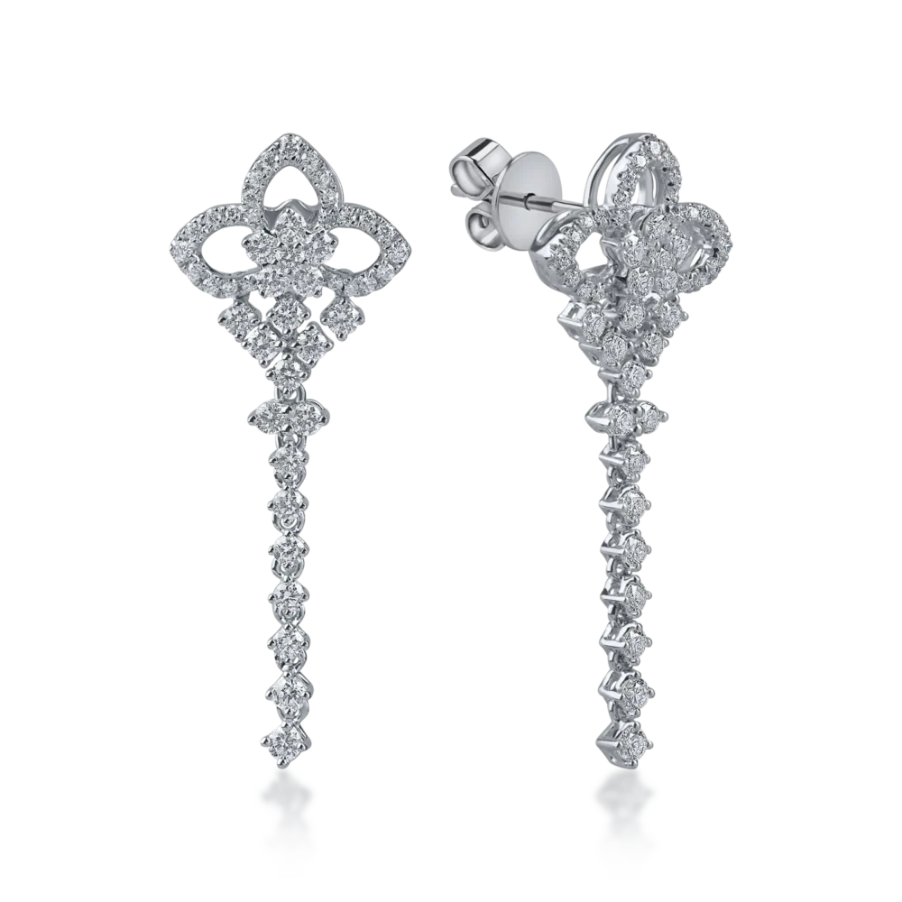 Cercei din aur alb cu diamante de 1.242ct