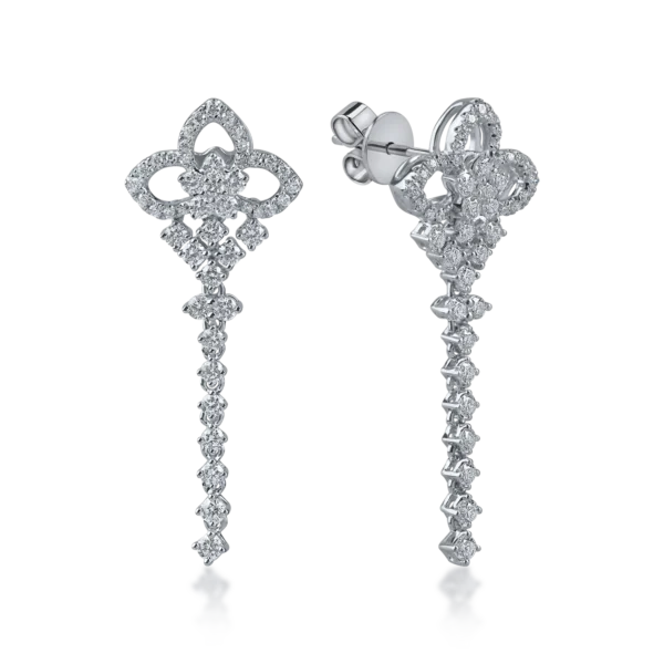 Cercei din aur alb cu diamante de 1.242ct